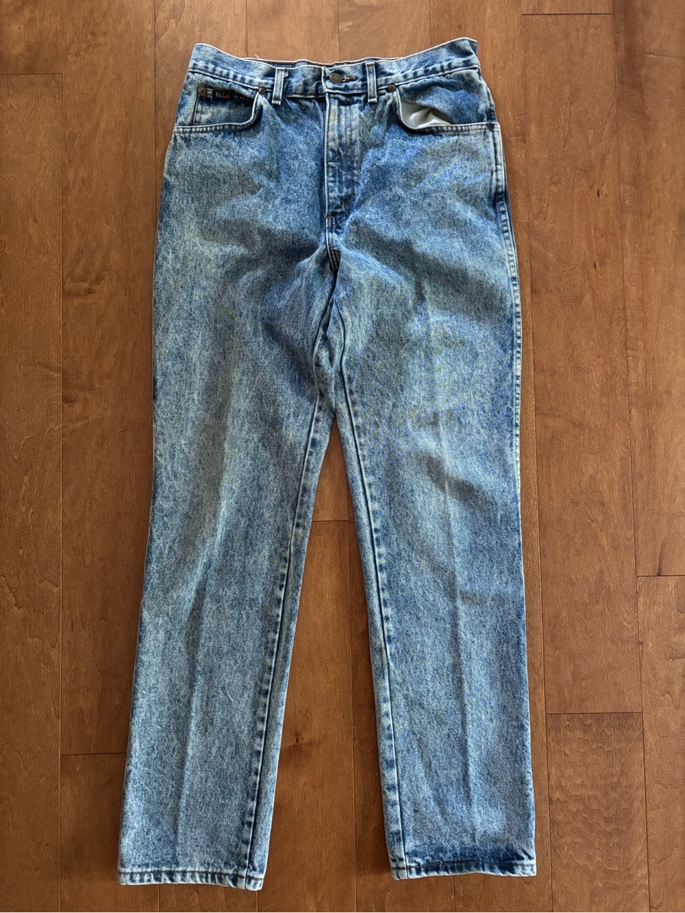 1980s Vintage h.i.s Blues Acid Wash Jeans 32x33